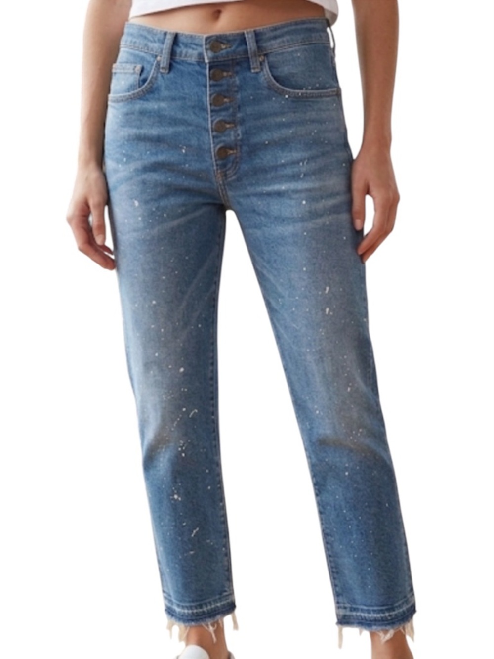 Veronica Beard Ines Paint Splatter Girlfriend Jeans Size 30 J1700145
U